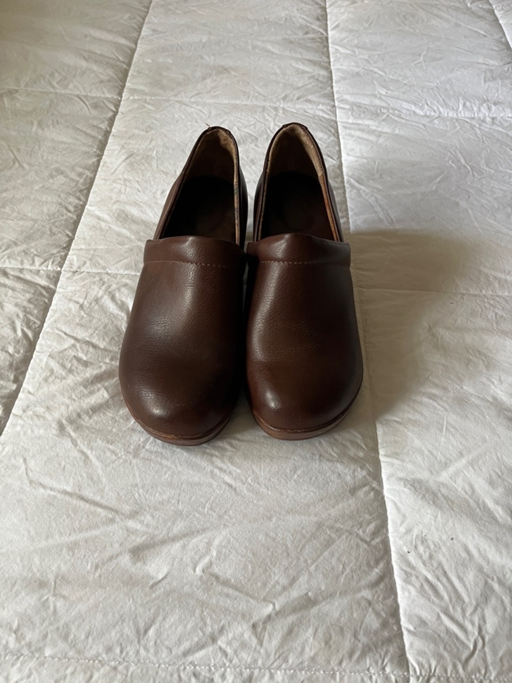 Classic Brown Slip-On man made Leather Clogs
